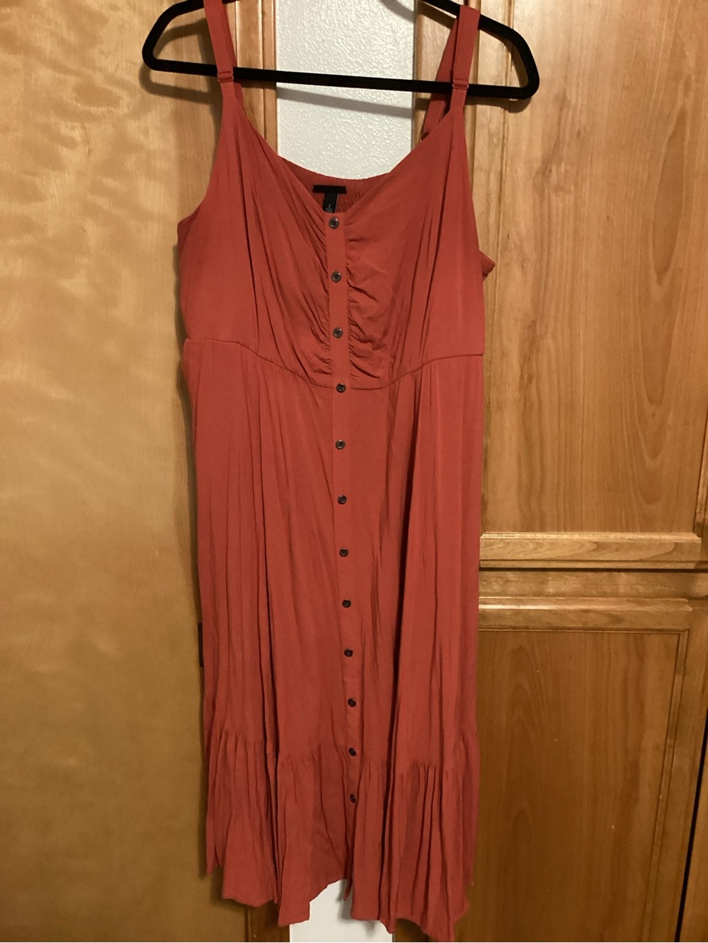 torrid Rust Button-Front Midi Sundress, EUC, size 2 (18/20)